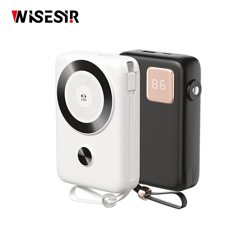 WISESIR High Quality Mobile Phone Magnetic Wireless Power Bank 10000mAh Fast Charging With Built in Cable