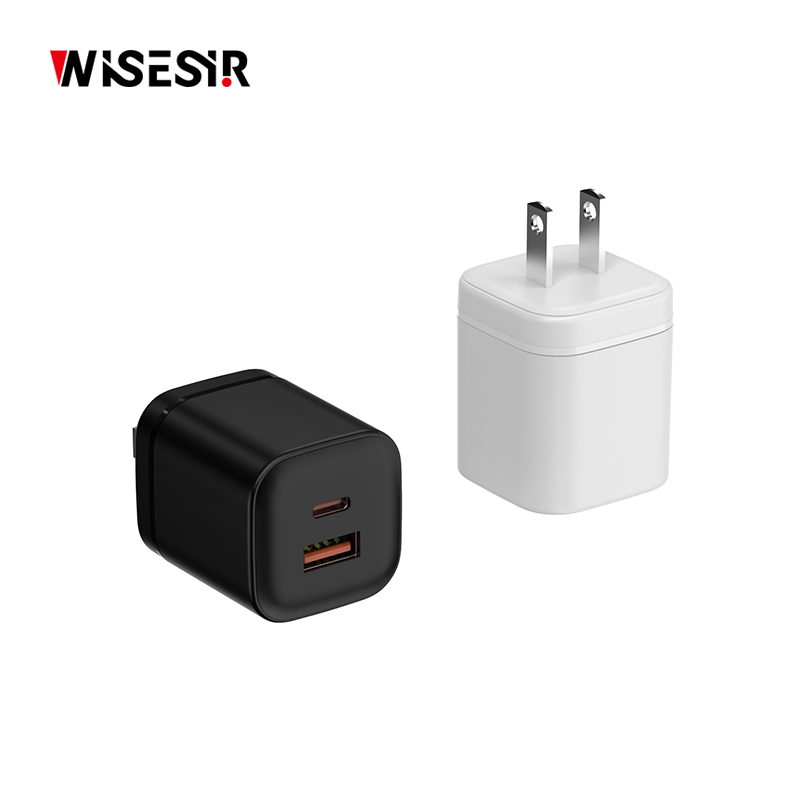 WISESIR Dual Port 35W Mini USB a Charger PD USB C Smart Charger