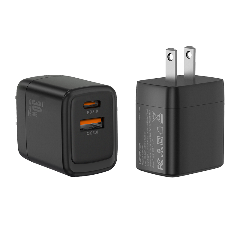 WISESIR Dual Port USB C Charger PD 30W Quick Charge QC 3.0 Fast Wall Charger Adapter - Image 2