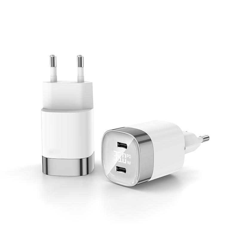 WISESIR 35W Digital Display Dual USB Port Charger Block, USB Type C Charger Fast Charging Power Adapter - Image 4