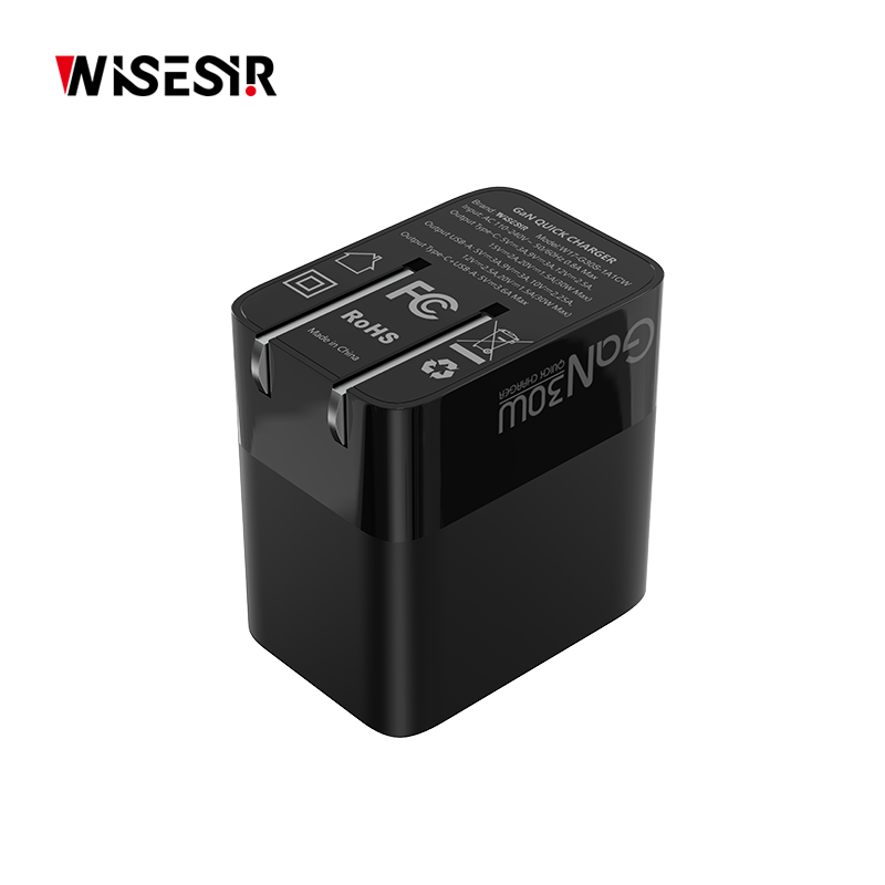 WISESIR New Protect Foldable Fast Wall Charger 30W Dual Port Power Travel Adapter Custom QC PD 30W USB C Type C US EU Plugs