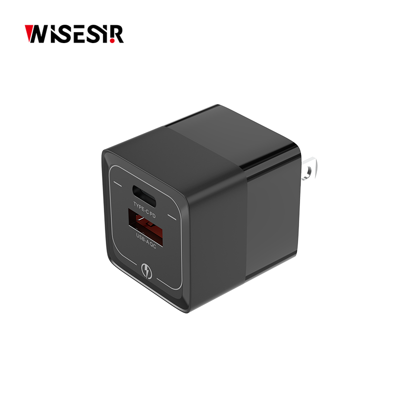 WISESIR CE FCC Certified 33W Dual Port Fast Charger PD QC USB C a Universal Power Adapter for iPhone Samsung Travel Home Use